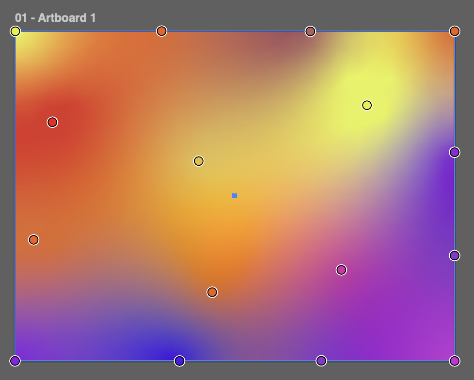 Screenshot of a freeform gradient being edited in Adobe Illustrator.