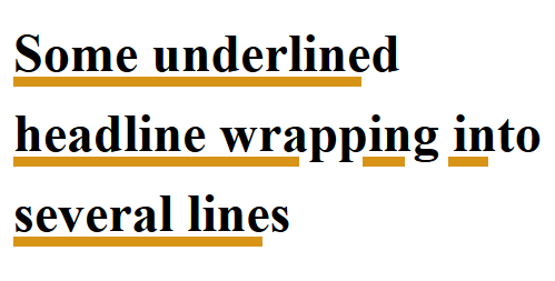 Sample rendering of the underline inset example