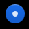 Checked: bright blue filled circle shaded to look embossed, overlaid with a small white dot.